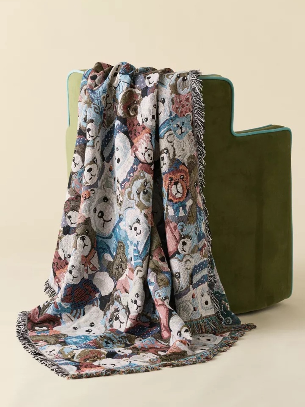 Urban Outfitters Teddy Bear Tapestry Throw Blanket